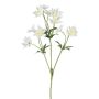 Konstgjord blomkvist med scabiosa FROSA, vit, 65cm