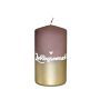 Stearinljus med text JARDENA, Favoritperson, brun-guld, 13cm, Ø7cm, 52 timmar