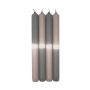 Dip Dye bordsljus LISSITA, 4 st, grå-silvergrå, 25cm, Ø2,3cm, 11h