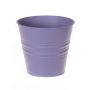 Rund zinkkruka MICOLATO med räfflor, lila, 12cm, Ø13,5cm