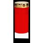 Gravljus CARMELIA med lock, röd-vit, 12cm, Ø6,1cm, 50 timmar