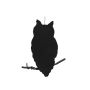 Halloween-dekoration, silhuett av uggla, SPOOKY OWL, svart, 62cm