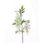 Konstgjord wisteria-gren NEZUMI med blommor, vit, 105cm