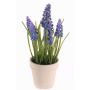 Konstgjord Muscari ARABELLA i dekorativ kruka, lila-blå, 25cm, Ø2-3cm