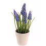 Konstgjord Muscari ARABELLA i dekorativ kruka, lila-blå, 25cm, Ø2-3cm