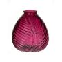 Flaskvas NELLOMIO med bladmönster, glas, cerise-klar, 13cm, Ø12cm
