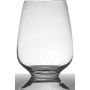 Glasvas GRACIE med bubblor, på fot, klar, 26cm, Ø19,5cm