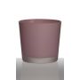 Glasöverkruka ALENA FROST, mat gammaldagsrosa, antikrosa-grön mat, 11cm, Ø11,5cm