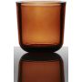 Värmeljushållare NICK av glas, orange-transparent, 7,5cm, Ø7,5cm