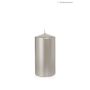 Julstearinljus ROSELLA, silver, 12cm, Ø6cm, 40 timmar - Tillverkad i Tyskland