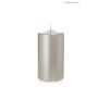 Julstearinljus ROSELLA, silver, 13cm, Ø7cm, 52 timmar - Tillverkad i Tyskland
