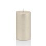 Julstearinljus MATHILDA, silver, 12cm, Ø5,8cm, 45 timmar - Tillverkad i Tyskland