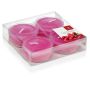 Doftljus ASTRID, Cool Cranberry, 4 st, cerise, 1,9cm, Ø5,7cm, 8 timmar