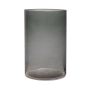 Glasvas, cylinderformad, SANYA EARTH, mörkgrå-klar, 21cm, Ø14cm