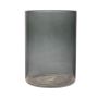 Glasvas, cylindrisk, SANYA EARTH, mörkgrå-klar, 25cm, Ø18cm