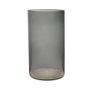 Glasvas, cylindrisk, SANYA EARTH, mörkgrå-klar, 30cm, Ø16cm