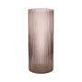 Modern glasvas SORCHA med räfflor, blekrosa-klar, 30cm, Ø12,5cm