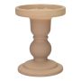Ljusstake för blockljus KLEOFINA i glas, med fot, mat beige, 11cm, Ø8,5cm