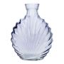 Platt glasflaska RACHELLE i musselutseende, lavendel-klar, 12,8x5,6x16,8cm