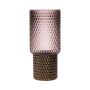 Glasvas MARICHU med struktur, guld-rosa-klar, 27cm, Ø12cm