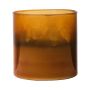 Maxi-te-ljusglas RIGOBERTO, guldbotten, orange-brun-klar, 10cm, Ø10cm