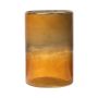 Maxi-te-ljusglas RIGOBERTO, guldkant, orange-brun-klar, 15cm, Ø10cm