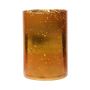 Glasbordvas RIGOBERTO, guld i mitten, orange-brun-klar, 15cm, Ø10cm