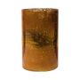 Glasbordvas RIGOBERTO, guld i mitten, orange-brun-klar, 20cm, Ø12,5cm