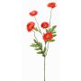 Textilgren med vallmo KEIRA, röd-orange, 65cm, Ø5-6cm