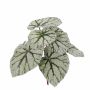 Konstgjord bladbegonia KATRICE på pinne, grågrön, 25cm