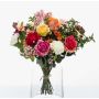 Konstgjord blomsterbukett FEME, orange-rosa, 45cm, Ø40cm