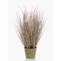 Konstgjort lampstädargräs OVIDIO, ax, zinkkruka, rosa-grön, 60cm