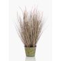 Konstgjort lampstädargräs OVIDIO, ax, zinkkruka, rosa-grön, 70cm