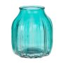Liten blomvas AMORY i glas, turkos-klar, 16cm, Ø13,8cm