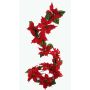 Konstgjord julstjärnegirland TISHA, röd, 180cm, Ø18-23cm