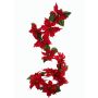 Konstgjord julstjärnegirland TISHA, röd, 180cm, Ø18-23cm