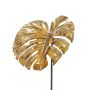 Konstgjort Philodendron Monstera Deliciosa-blad ELZA, guld, 75cm
