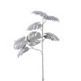 Konstgjord filodendron- och monstera deliciosa-gren NUBIE, frusen, grå, 70cm