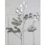 Konstgjord silverbladskvist CYRIAN, silver, 70cm