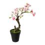 Konstgjord mandelbonsai OYOS i dekorativ kruka, med blommor, rosa, 26cm