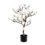 Konstgjord magnolia DOLS, konstgjord stam, med blommor, snötäckt, 85cm
