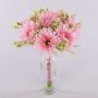 Konstblomsterbukett Gerbera TEMBAR, rosa, 30cm, Ø22cm