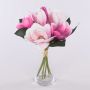 Konstgjord magnoliabukett KAYLE, rosa-cerise, 30cm, Ø25cm