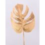 Konstgjort Philodendron Monstera Deliciosa-blad ASMERET med glitter, guld, 70cm