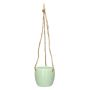 Hängande blomkruka i dolomit DOMINGOS, mint, 7/36cm, Ø8,3cm