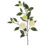 Konstgjord kameliagren YARINA med blommor, krämgrön, 75cm