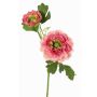 Konstgjord ranunkelgren SAGARA, rosa-cerise-grön, 45cm, Ø5-9cm