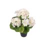 Konstgjord pelargon ELISABETTA i dekorativ kruka, vit-rosa, 35cm