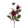 Dekorativ kvist med krysantemum MIRANE, vinröd, 70cm