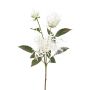 Dekorativ gren med krysantemum MIRANE, vit, 70cm